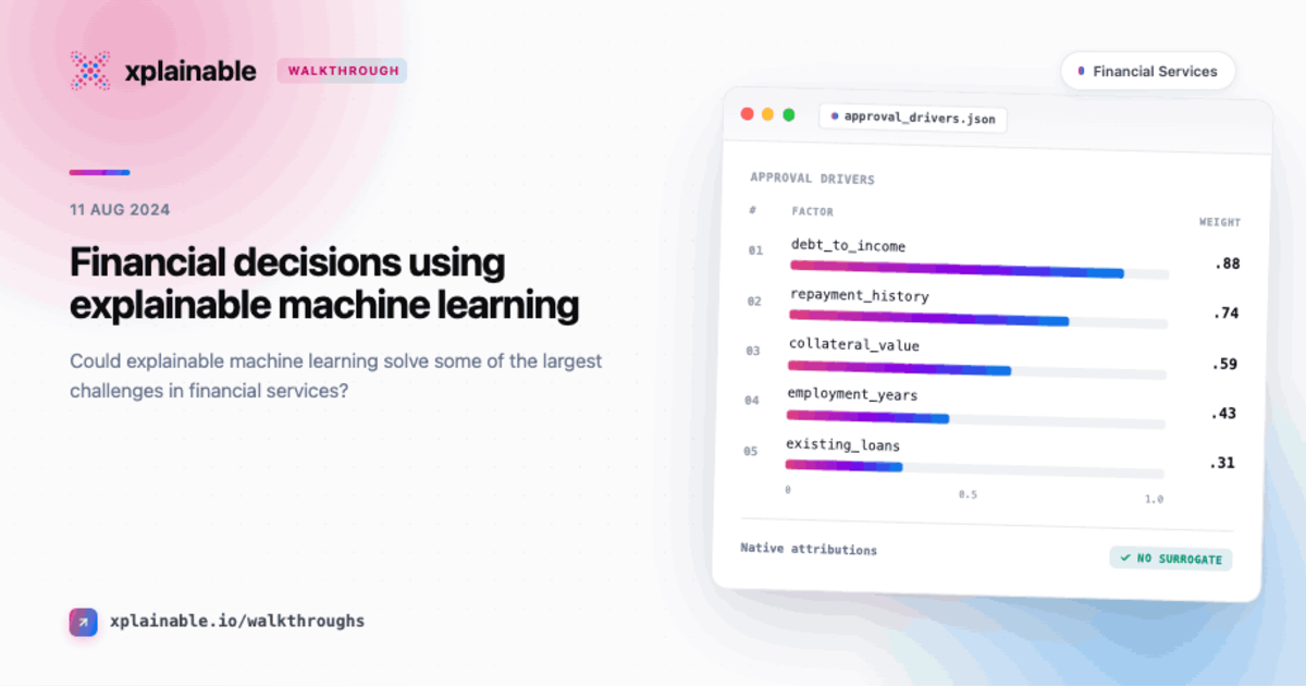 Financial Decisions using Explainable Machine Learning